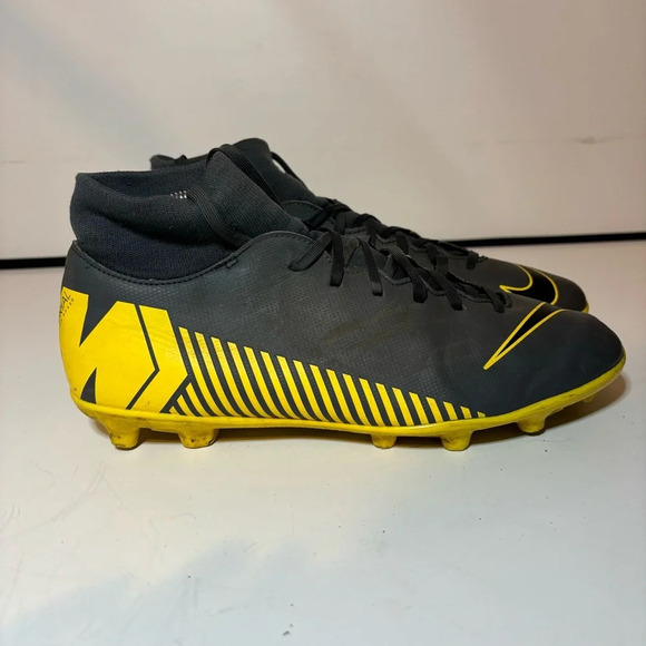 Nike Mens Mercurial Superfly 6 Soccer Cleats Grey Yellow AH7363-070 Size 10 - Picture 1 of 10